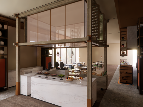 Self-service corporate cafeteria -A2 Modèle 3D