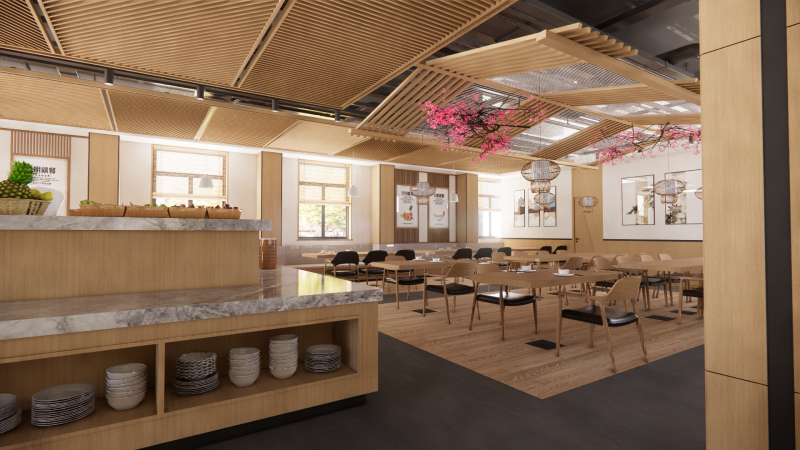 Self-service corporate cafeteria -A3 3D 모델 .c4d .max .obj .3ds .fbx .stl .blend