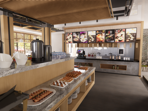 Self-service corporate cafeteria -A3 3D 모델