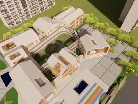Primary School and Kindergarten -B1 3D Model
