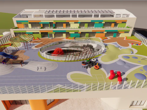Primary School and Kindergarten -B2 3D Model