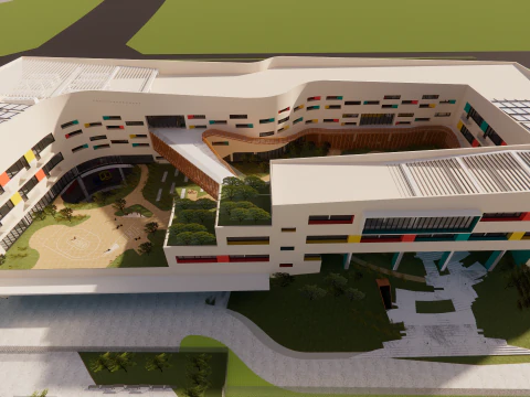 Primary School and Kindergarten -B2 3D Model