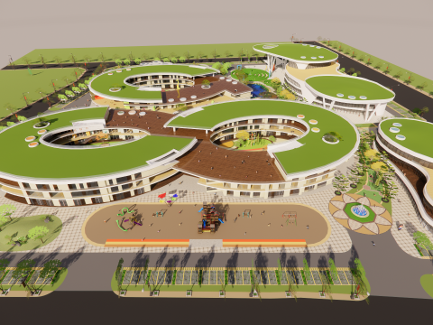 Primary School and Kindergarten -B4 3D Модель