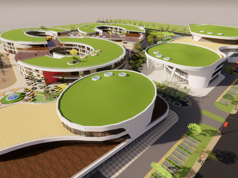 Primary School and Kindergarten -B4 Model 3D