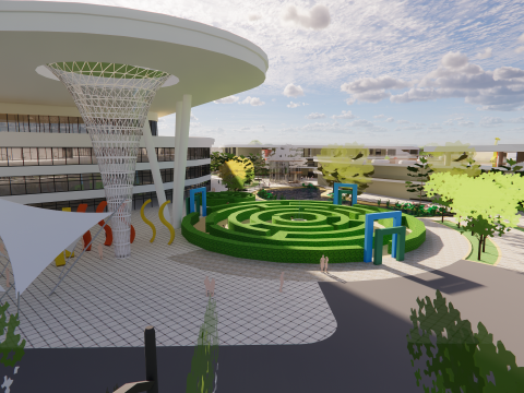 Primary School and Kindergarten -B4 Model 3D
