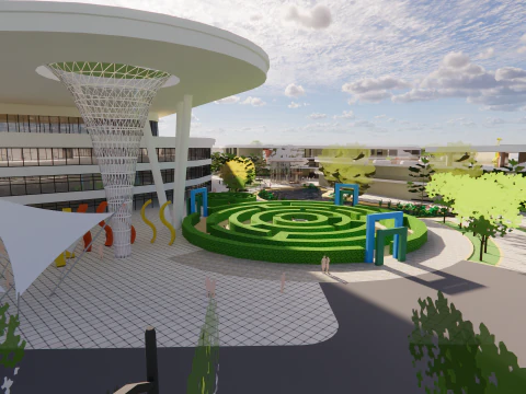 Primary School and Kindergarten -B4 3D Model