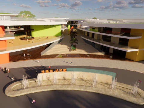 Primary School and Kindergarten -B4 3D Model