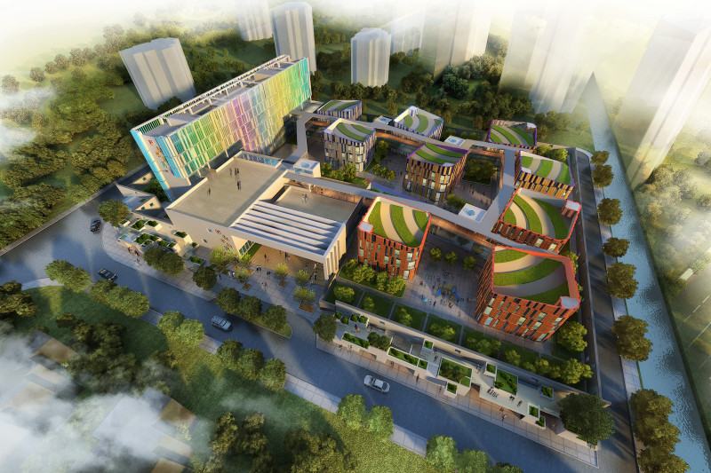 Primary School and Kindergarten -B5 3D 模型 .c4d .max .obj .3ds .fbx .stl .blend 