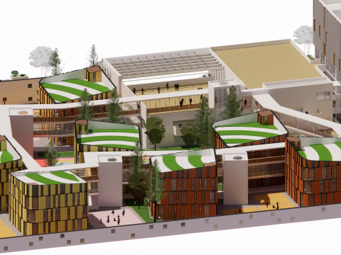 Primary School and Kindergarten -B5 3D Model