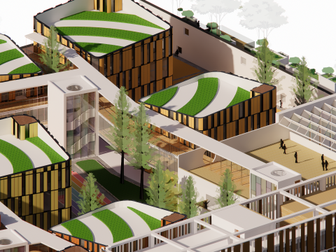 Primary School and Kindergarten -B5 3D 模型