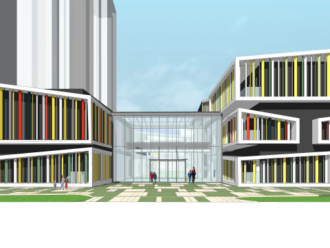 Primary School and Kindergarten -B6 Modèle 3D