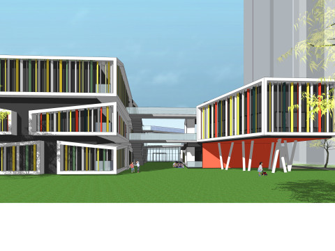 Primary School and Kindergarten -B6 Modèle 3D