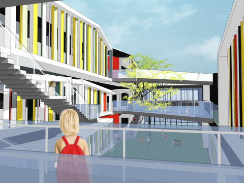 Primary School and Kindergarten -B6 Modèle 3D