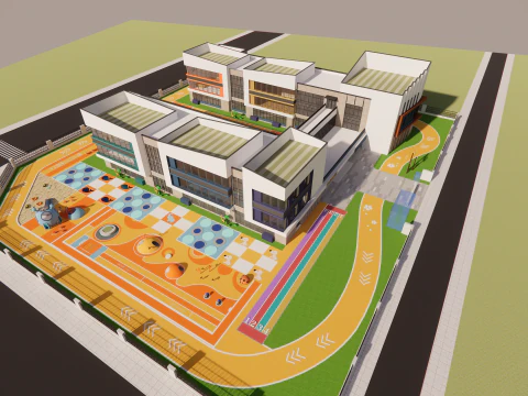 Primary School and Kindergarten -B7 3D Model