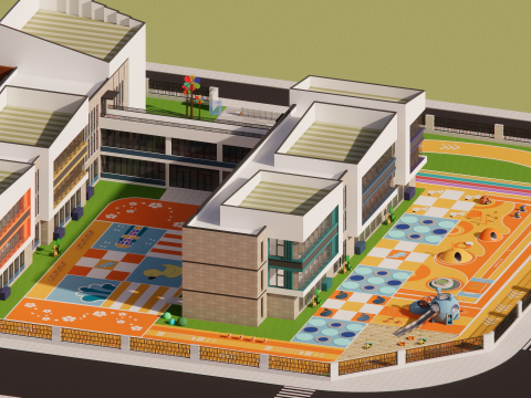 Primary School and Kindergarten -B7 Model 3D