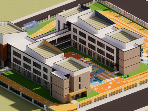 Primary School and Kindergarten -B7 Model 3D