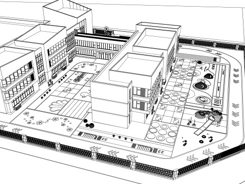 Primary School and Kindergarten -B7 3D Model