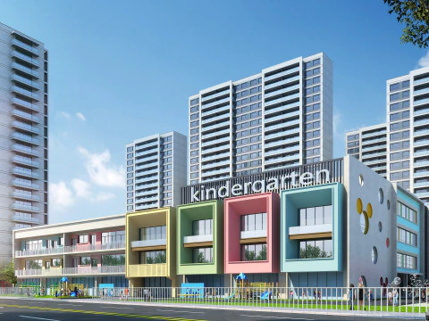 Escola Primária e Jardim de Infância -B8 Modelo 3D