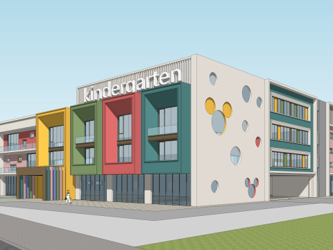 Primary School and Kindergarten -B8 Model 3D