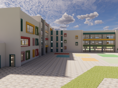 Primary School and Kindergarten -B8 Model 3D