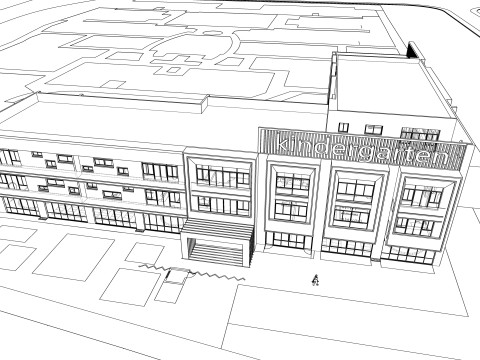 Primary School and Kindergarten -B8 Model 3D