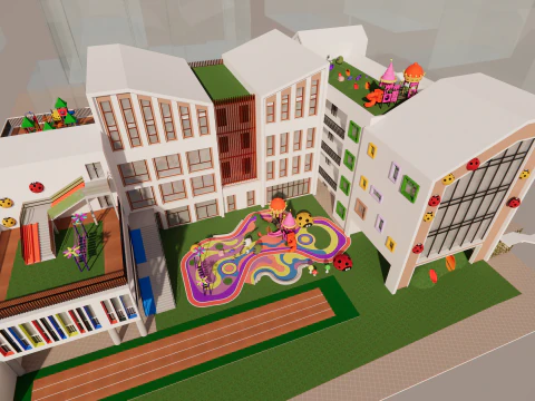 Primary School and Kindergarten -B9 3D Model