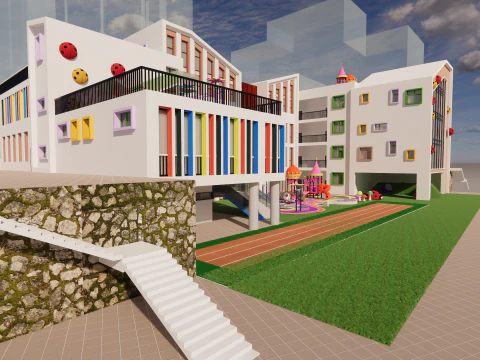 Primary School and Kindergarten -B9 3D Model