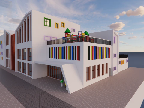 Primary School and Kindergarten -B9 3D Model