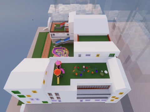 Primary School and Kindergarten -B9 3D Model
