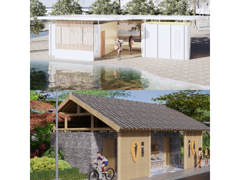 Public Restroom Building -B1 3D Model