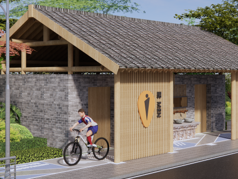 Public Restroom Building -B1 3D मॉडल