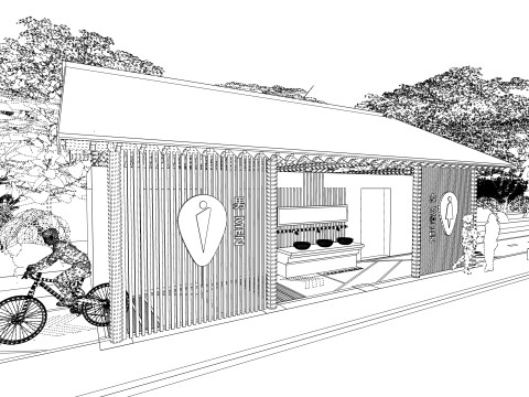 Public Restroom Building -B1 3D मॉडल