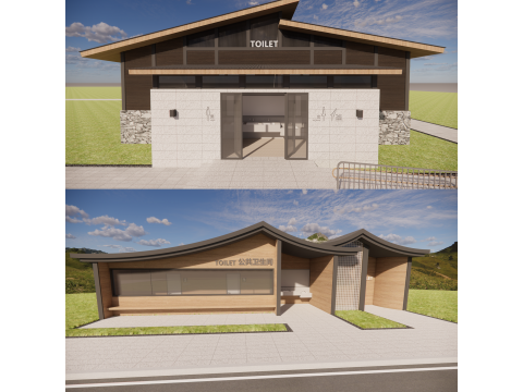 Public Restroom Building -B2 3D Model