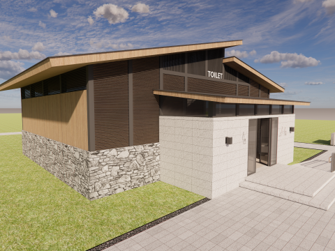 Public Restroom Building -B2 3D Model