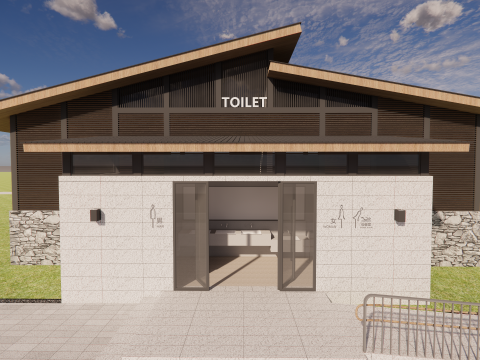 Public Restroom Building -B2 3D Model