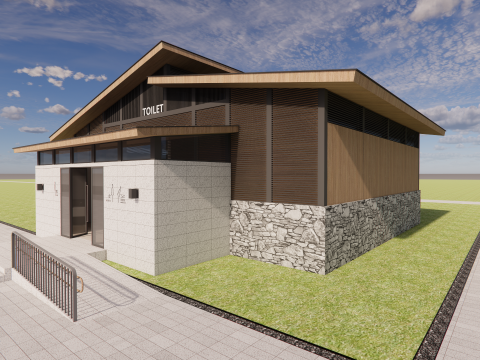Public Restroom Building -B2 3D Model