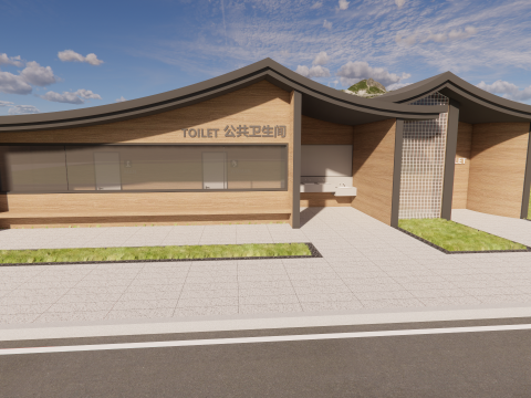 Public Restroom Building -B2 3D Model