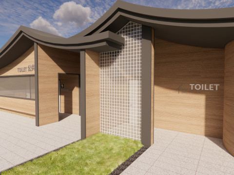 Public Restroom Building -B2 3D Model