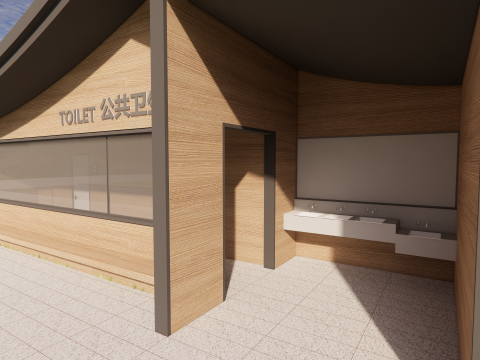 Public Restroom Building -B2 3D Model