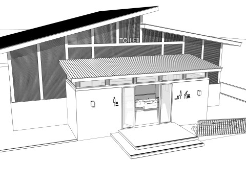 Public Restroom Building -B2 3D Model