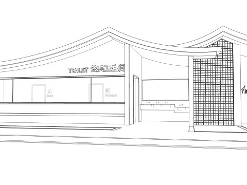 Public Restroom Building -B2 3D Model