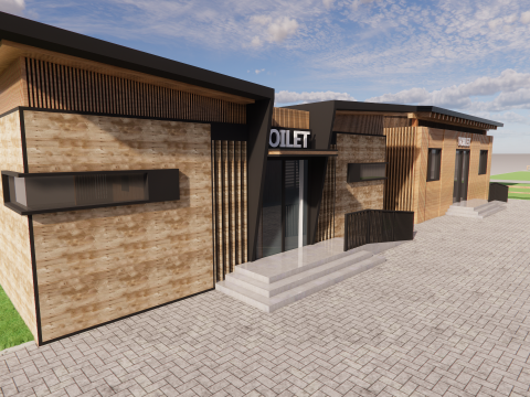 Public Restroom Building -B4 3D 模型