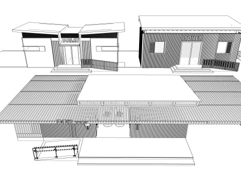 Public Restroom Building -B4 3D Model