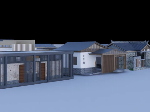 Public Restroom Building -B3 3D Model