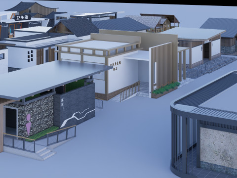 Public Restroom Building -B3 Model 3D