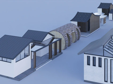 Public Restroom Building -B3 3D Model