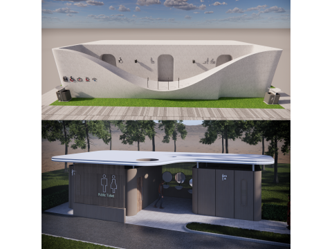 Public Restroom Building -B5 Model 3D