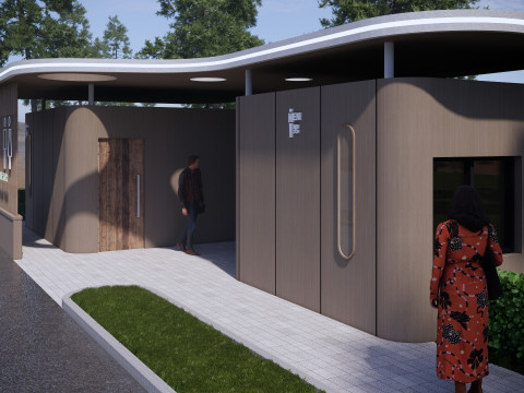 Public Restroom Building -B5 3D Модель