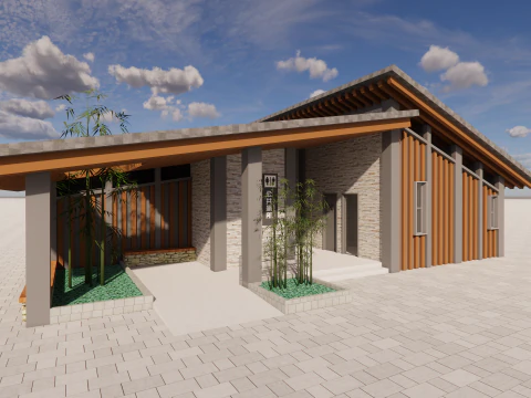 Public Restroom Building -B6 3D Model