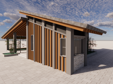Public Restroom Building -B6 3D Model